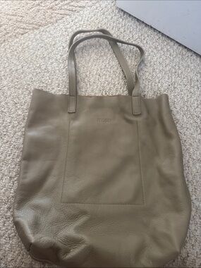 M0851 Leather Tote Bag Grey